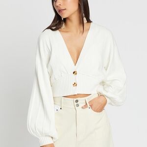 Finders Keepers White Textured Sweater